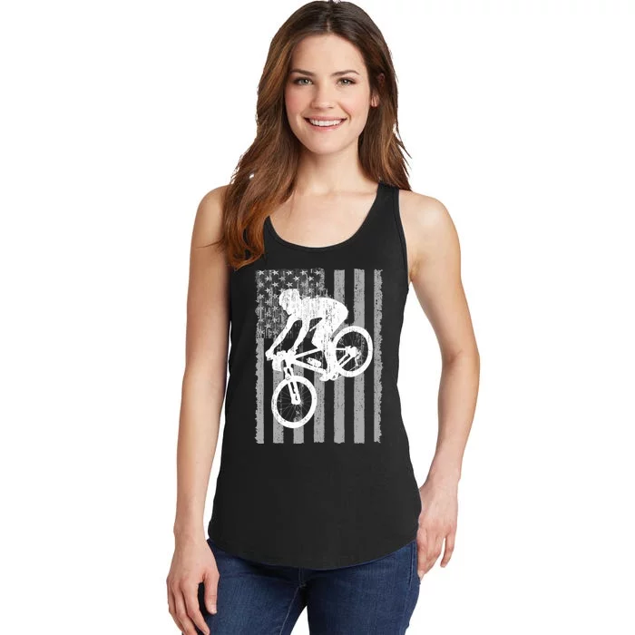 American Flag Mountain Bike Mountain Biking Ladies Essential Tank