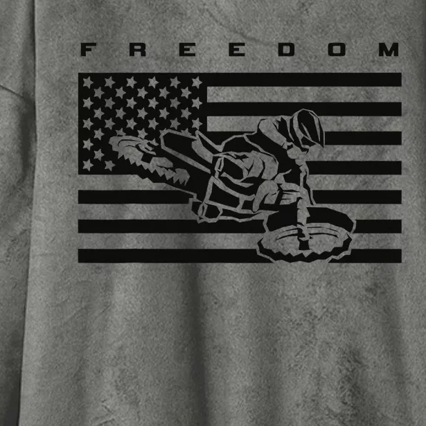 American Flag Motocross Apparel Motocross Dirt Bike Hooded Wearable Blanket