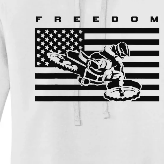 American Flag Motocross Apparel Motocross Dirt Bike Women's Pullover Hoodie