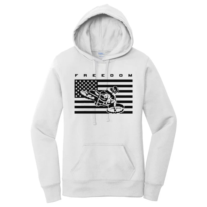 American Flag Motocross Apparel Motocross Dirt Bike Women's Pullover Hoodie