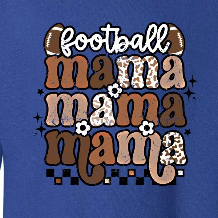 American Football Mama Mom Retro Groovy Game Day Vibes Gift Toddler Sweatshirt