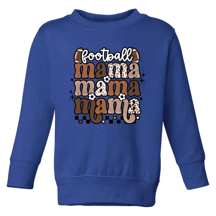 American Football Mama Mom Retro Groovy Game Day Vibes Gift Toddler Sweatshirt