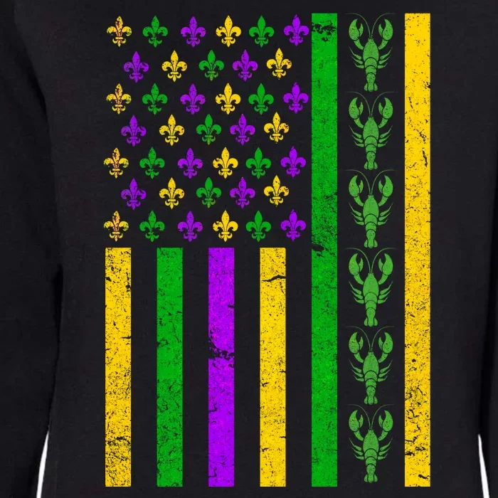 American Flag Mardi Gras Tshirt Mardi Gras Crawfish Womens California Wash Sweatshirt