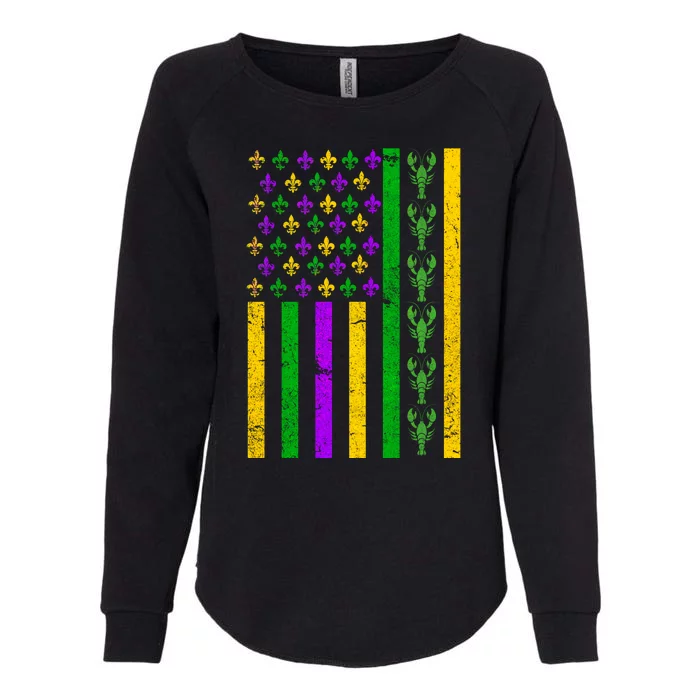 American Flag Mardi Gras Tshirt Mardi Gras Crawfish Womens California Wash Sweatshirt