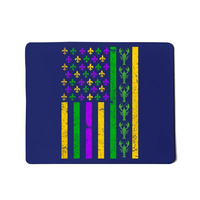 American Flag Mardi Gras Tshirt Mardi Gras Crawfish Mousepad