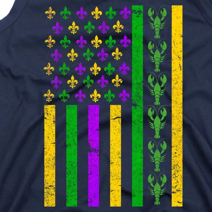 American Flag Mardi Gras Tshirt Mardi Gras Crawfish Tank Top