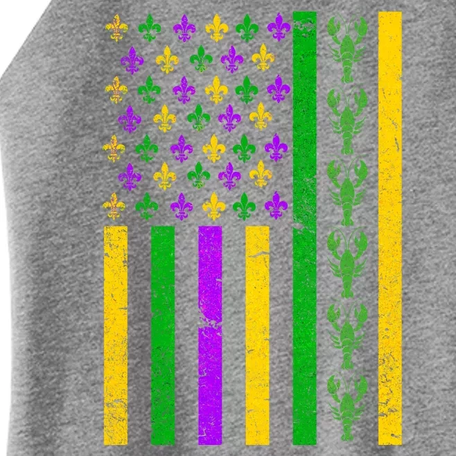 American Flag Mardi Gras Tshirt Mardi Gras Crawfish Women’s Perfect Tri Rocker Tank