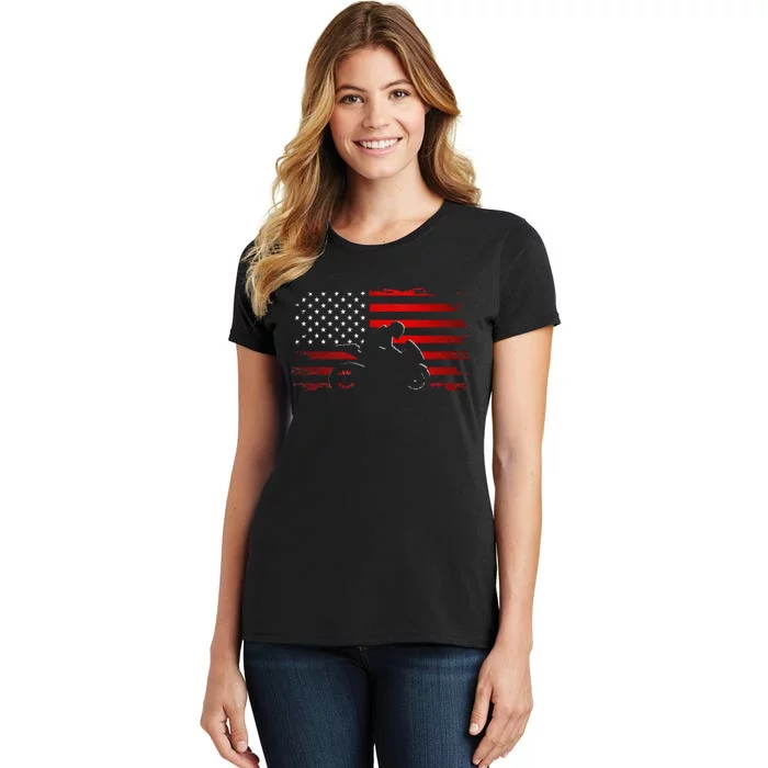 American Flag Motorcycle Apparel Motorcycle Women's T-Shirt