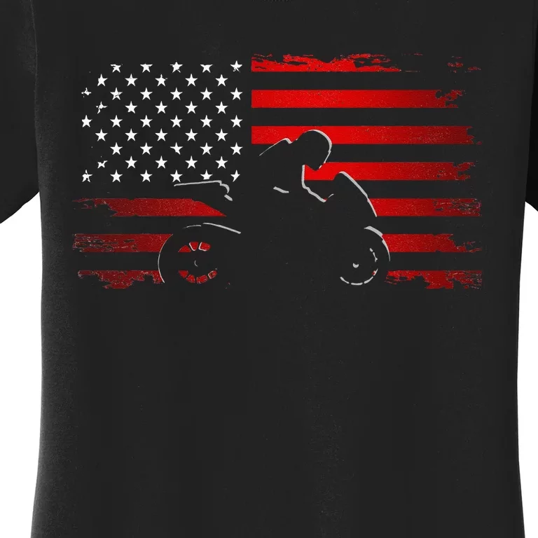 American Flag Motorcycle Apparel Motorcycle Women's T-Shirt