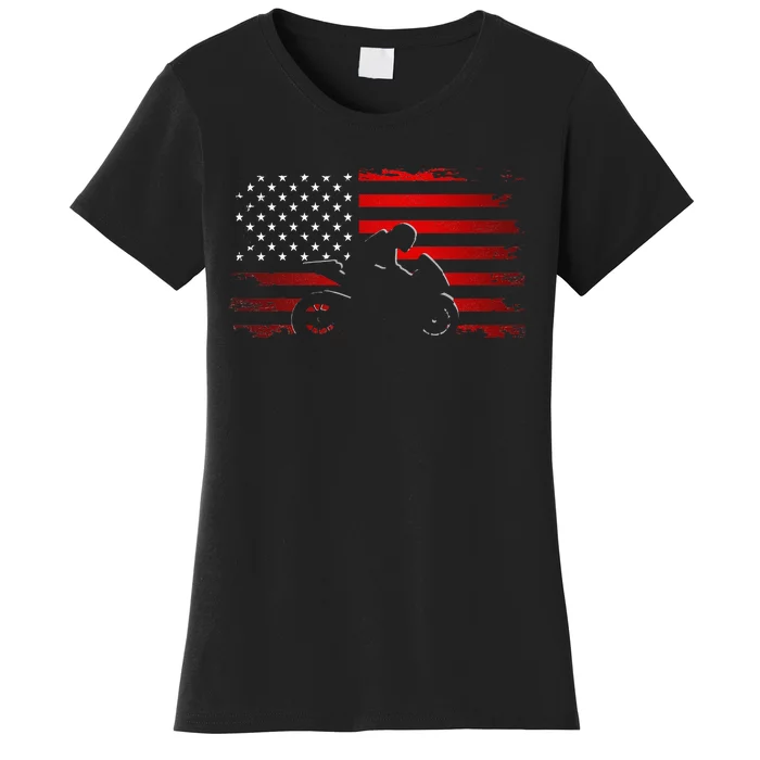 American Flag Motorcycle Apparel Motorcycle Women's T-Shirt