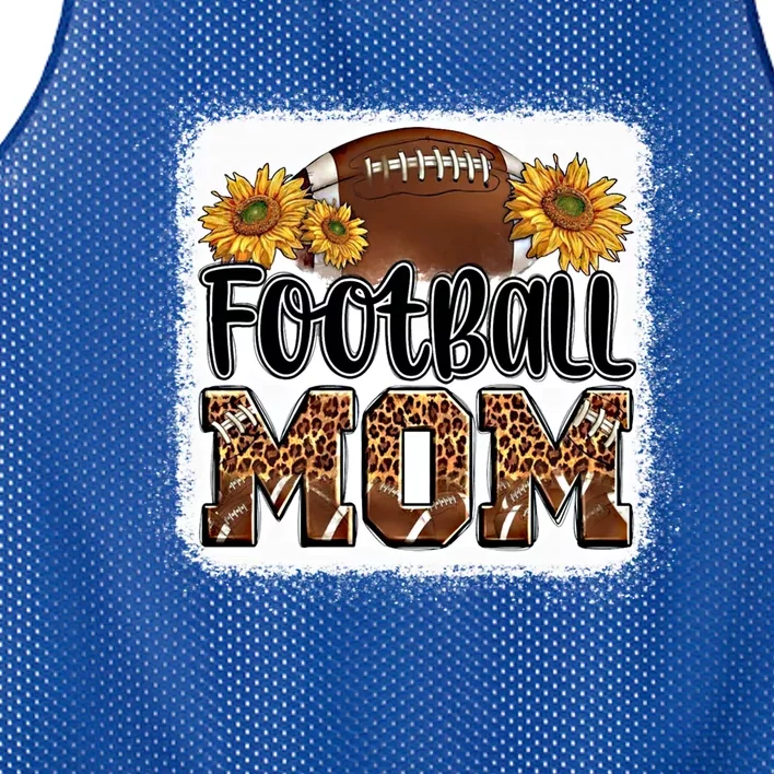 American Football Mom Gift Leopard Sunflowers Football Mom Gift Mesh Reversible Basketball Jersey Tank