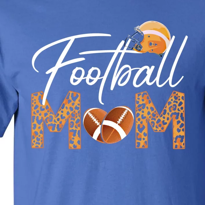 American Football Mom Leopard Print Football Player Mommy Gift Tall T-Shirt