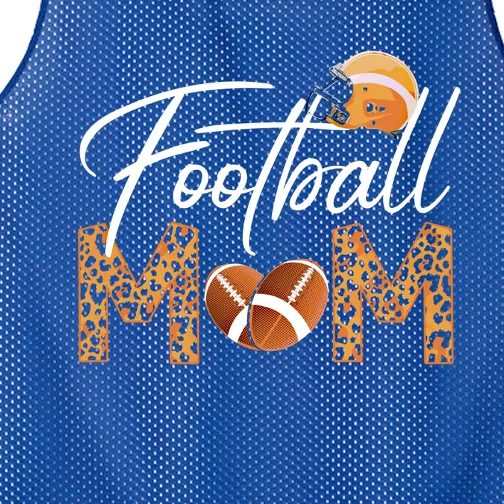 American Football Mom Leopard Print Football Player Mommy Gift Mesh Reversible Basketball Jersey Tank