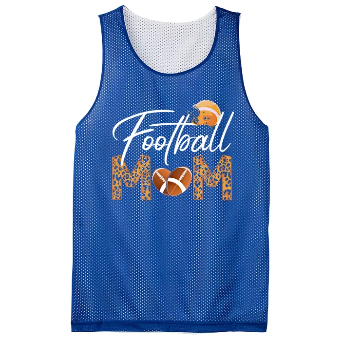 American Football Mom Leopard Print Football Player Mommy Gift Mesh Reversible Basketball Jersey Tank