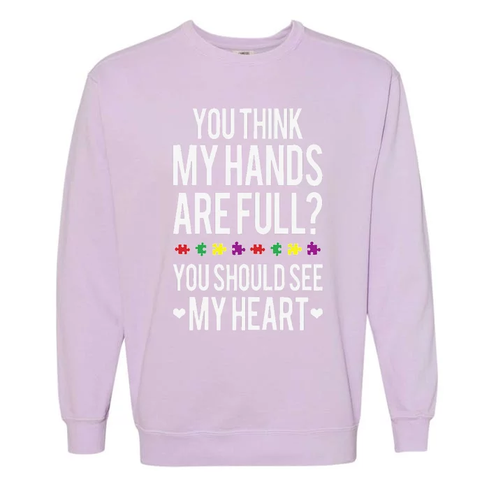 Autism For Moms Autism Awareness Day Garment-Dyed Sweatshirt