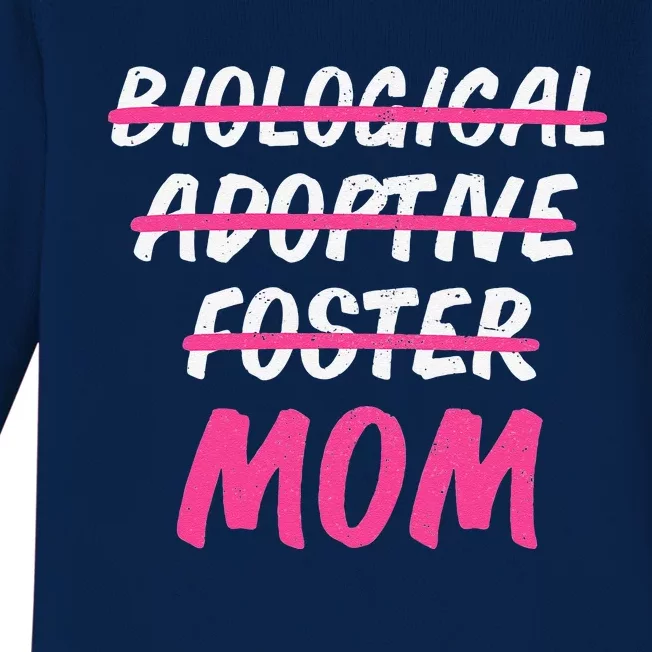 Adoptive Foster Mom, Mothers Day Foster Mom Baby Long Sleeve Bodysuit