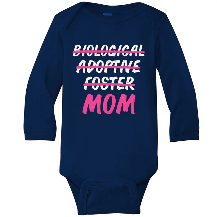 Adoptive Foster Mom, Mothers Day Foster Mom Baby Long Sleeve Bodysuit