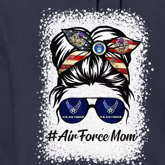 Air Force Mom Messy Bun Sunglasses Military Mom Mother's Day Premium Hoodie