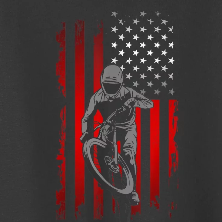 American Flag MTB Mountain Bike Toddler T-Shirt