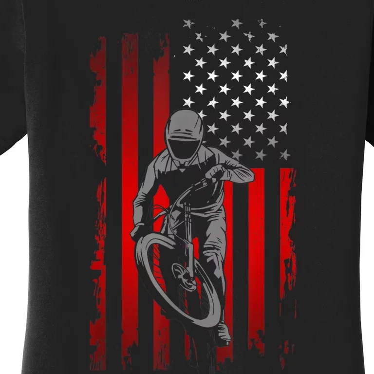 American Flag MTB Mountain Bike Women's T-Shirt