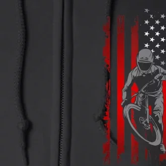 American Flag MTB Mountain Bike Full Zip Hoodie