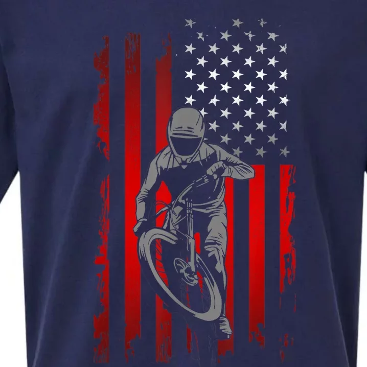 American Flag MTB Mountain Bike Sueded Cloud Jersey T-Shirt