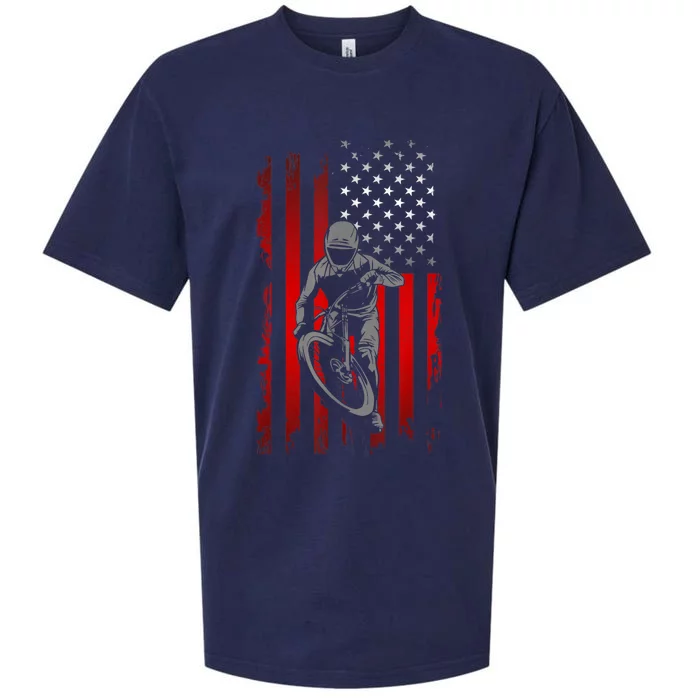 American Flag MTB Mountain Bike Sueded Cloud Jersey T-Shirt