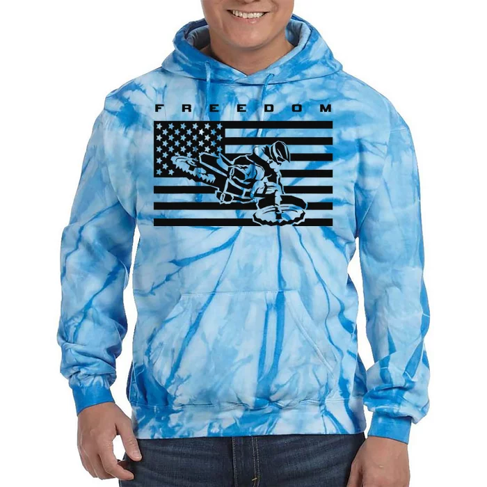 American Flag Motocross Tie Dye Hoodie