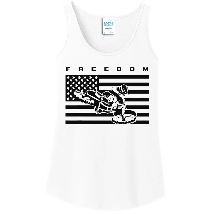 American Flag Motocross Ladies Essential Tank