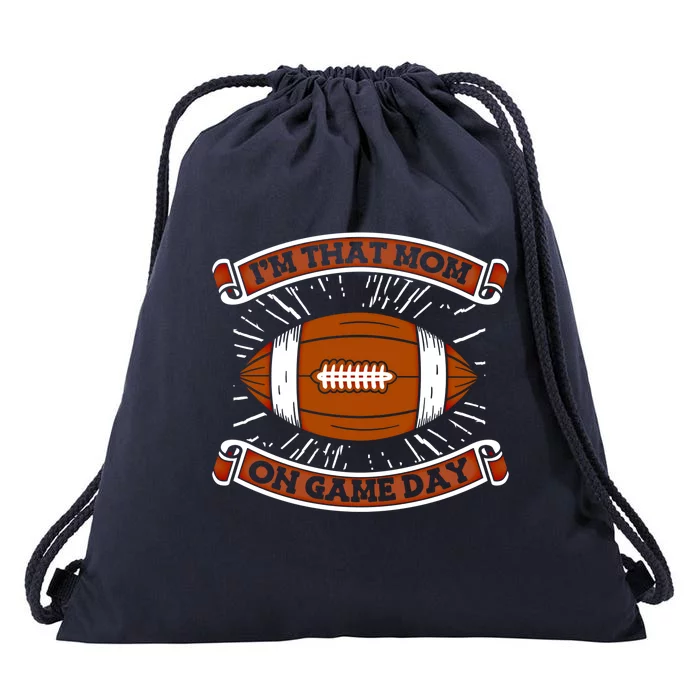 American Football Mother Player Footballer Gift Football Mom Gift Drawstring Bag