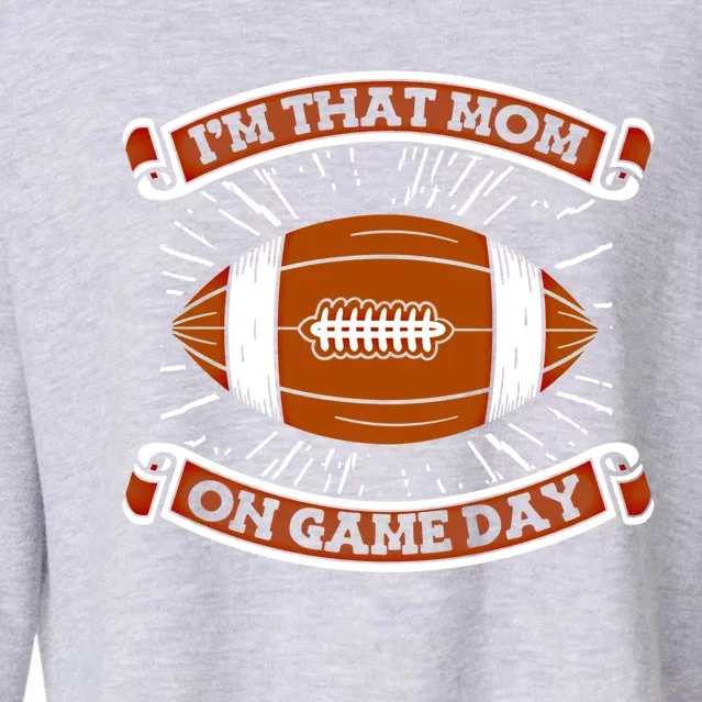 American Football Mother Player Footballer Gift Football Mom Gift Cropped Pullover Crew