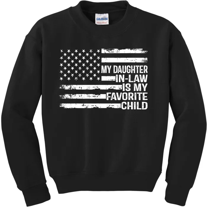 American Flag My Daughter In Law Is My Favorite Child Parent Kids Sweatshirt