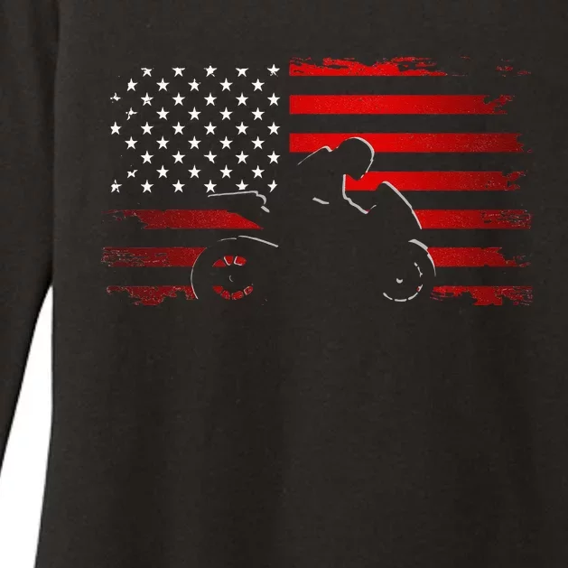 American Flag Motorcycle Apparel Motorcycle Womens CVC Long Sleeve Shirt