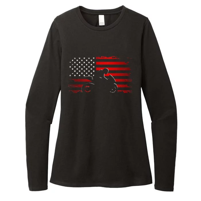 American Flag Motorcycle Apparel Motorcycle Womens CVC Long Sleeve Shirt