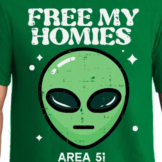 Alien Free My Homies Area 51 Funny Ufo Pajama Set