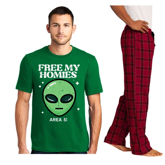 Alien Free My Homies Area 51 Funny Ufo Pajama Set