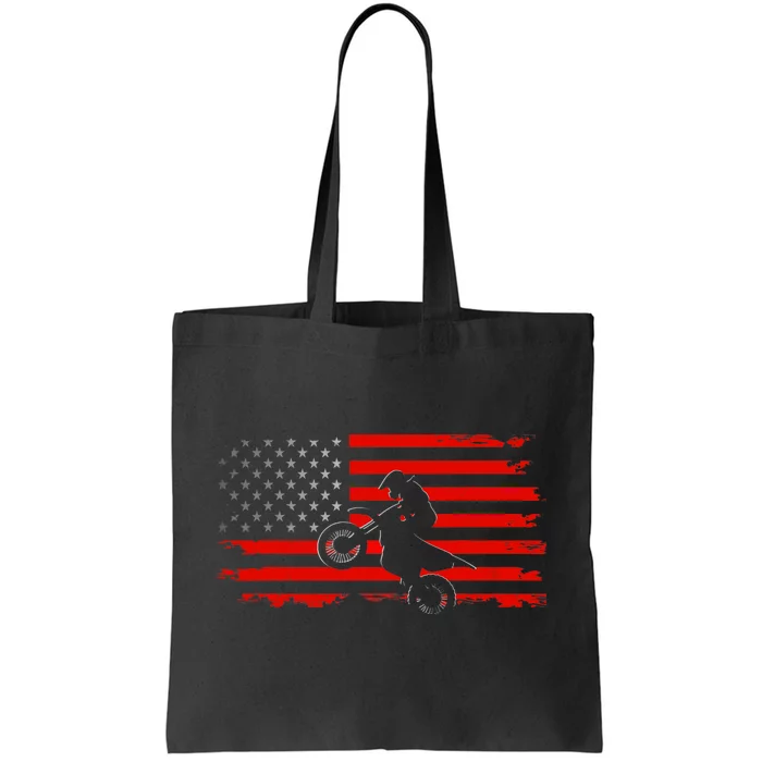 American Flag Motocross Motocross Dirt Bike Tote Bag