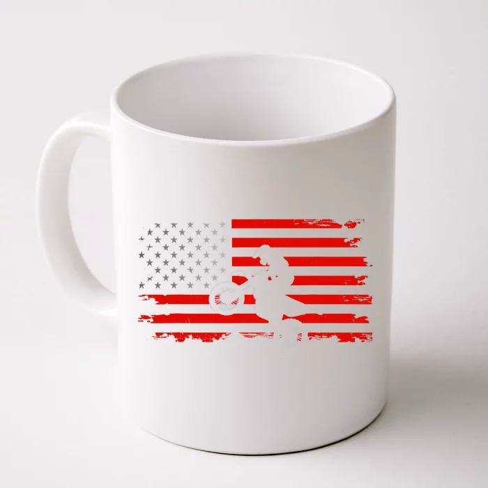 American Flag Motocross Motocross Dirt Bike Front & Back Coffee Mug