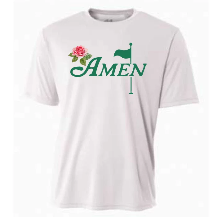 Amen Floral Master Golfer Golf Lover Golf Flower Cooling Performance Crew T-Shirt