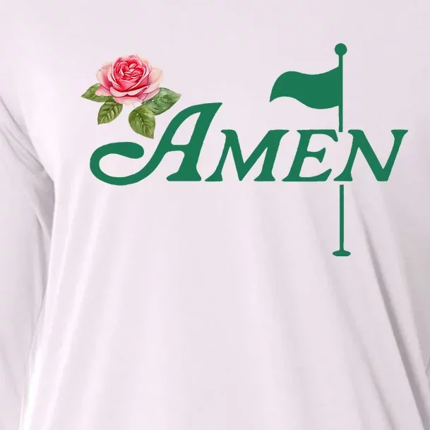 Amen Floral Master Golfer Golf Lover Golf Flower Cooling Performance Long Sleeve Crew