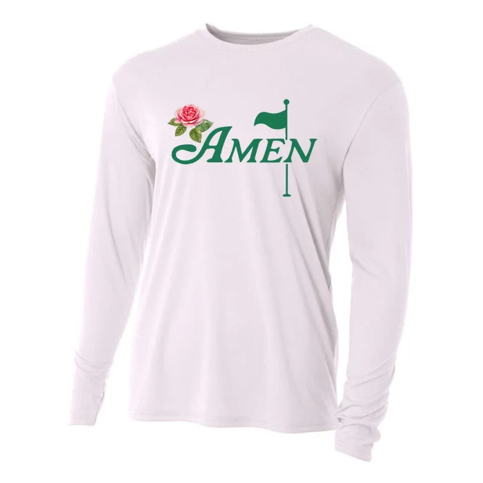 Amen Floral Master Golfer Golf Lover Golf Flower Cooling Performance Long Sleeve Crew