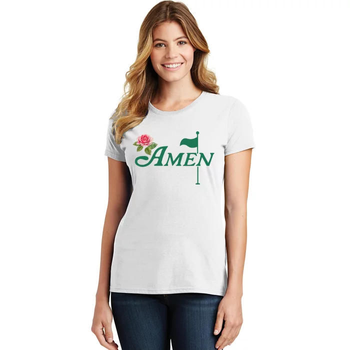 Amen Floral Master Golfer Golf Lover Golf Flower Women's T-Shirt