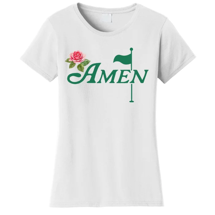 Amen Floral Master Golfer Golf Lover Golf Flower Women's T-Shirt