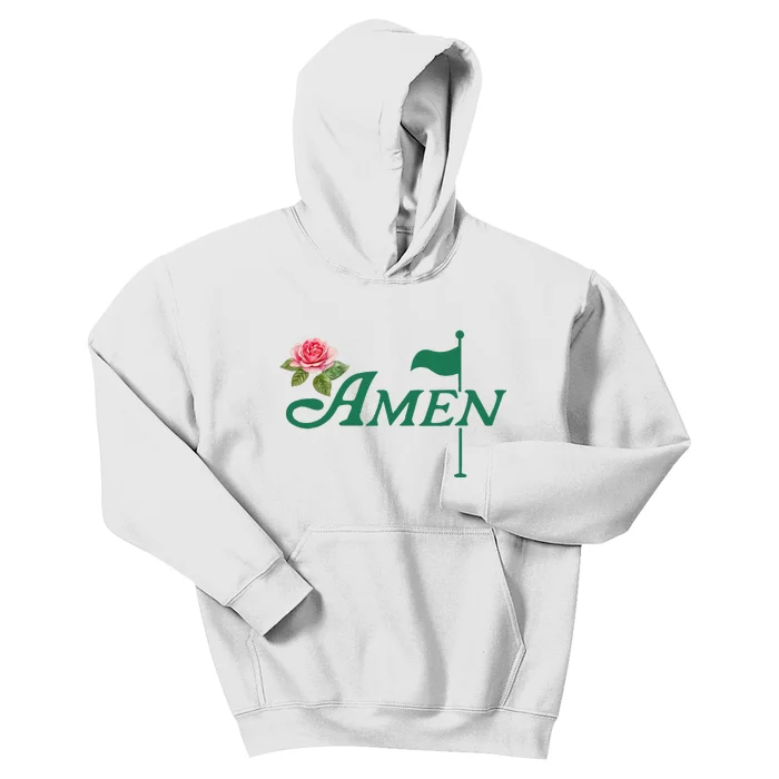 Amen Floral Master Golfer Golf Lover Golf Flower Kids Hoodie