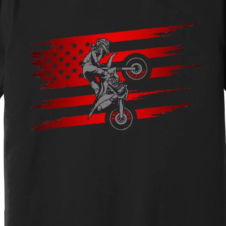 American Flag Motocross Apparel Motocross Dirt Bike Premium T-Shirt