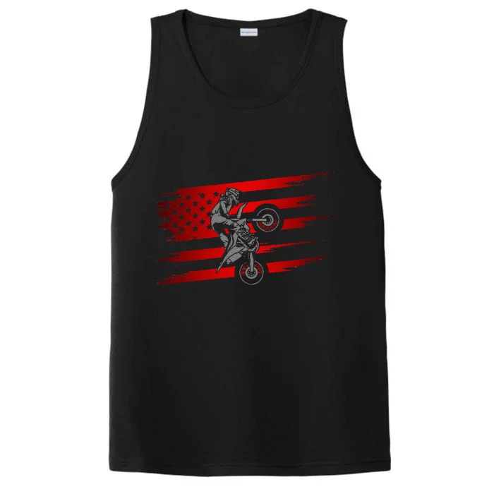 American Flag Motocross Apparel Motocross Dirt Bike Performance Tank