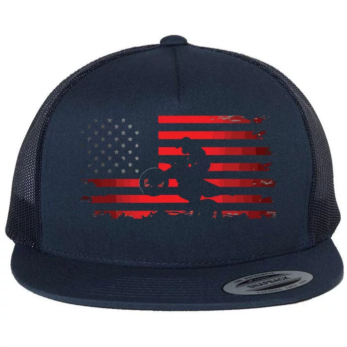 American Flag Motocross Apparel Motocross Dirt Bike Flat Bill Trucker Hat