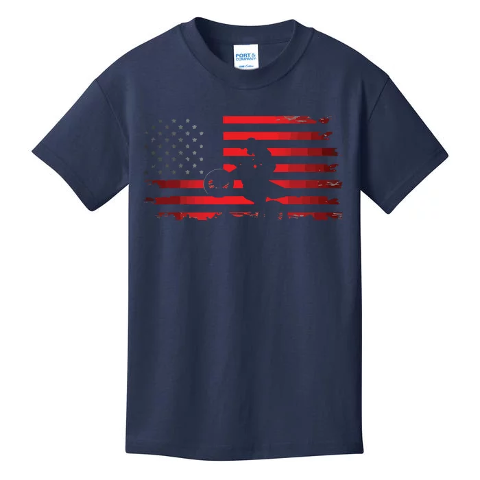 American Flag Motocross Apparel Motocross Dirt Bike Kids T-Shirt