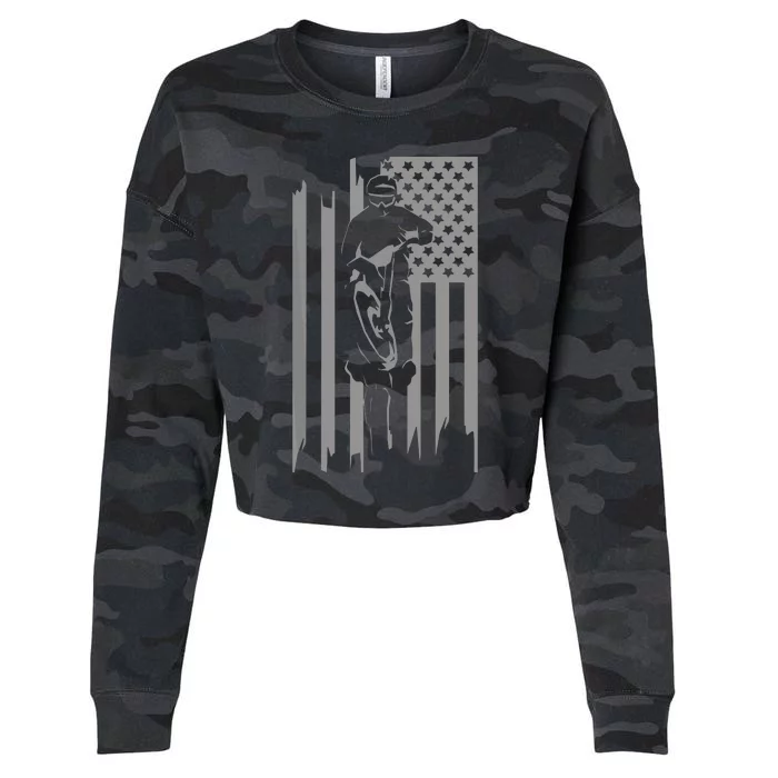 American Flag Motocross Apparel Motocross Dirt Bike Cropped Pullover Crew