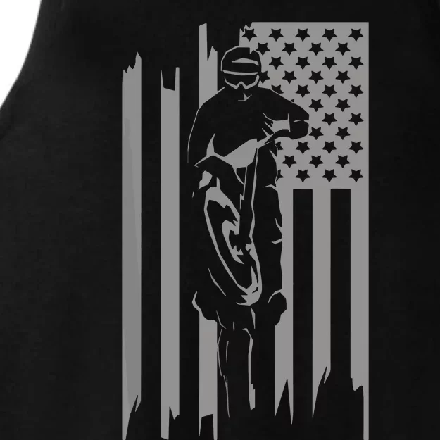 American Flag Motocross Apparel Motocross Dirt Bike Ladies Tri-Blend Wicking Tank